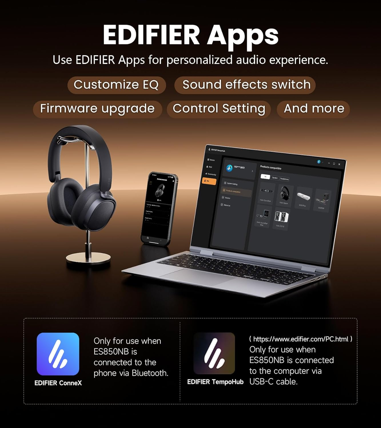 Active Noise Cancelling Headphones, Over Ear Bluetooth Headset, 92H Playtime Wired & Wireless Hi-Res Audio Certified, Fast Charging Clear Calls for Home Office Travel