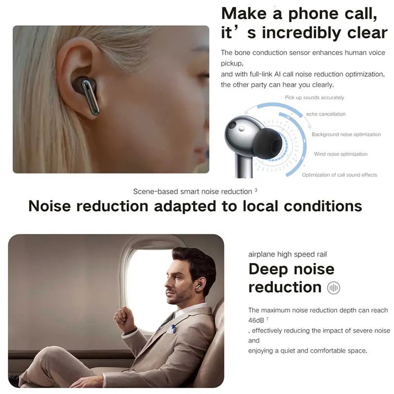 Honor Earbuds 3 Pro Ultra-wideband coaxial dual unit Scene-based smart noise reduction Body temperature AI monitoring