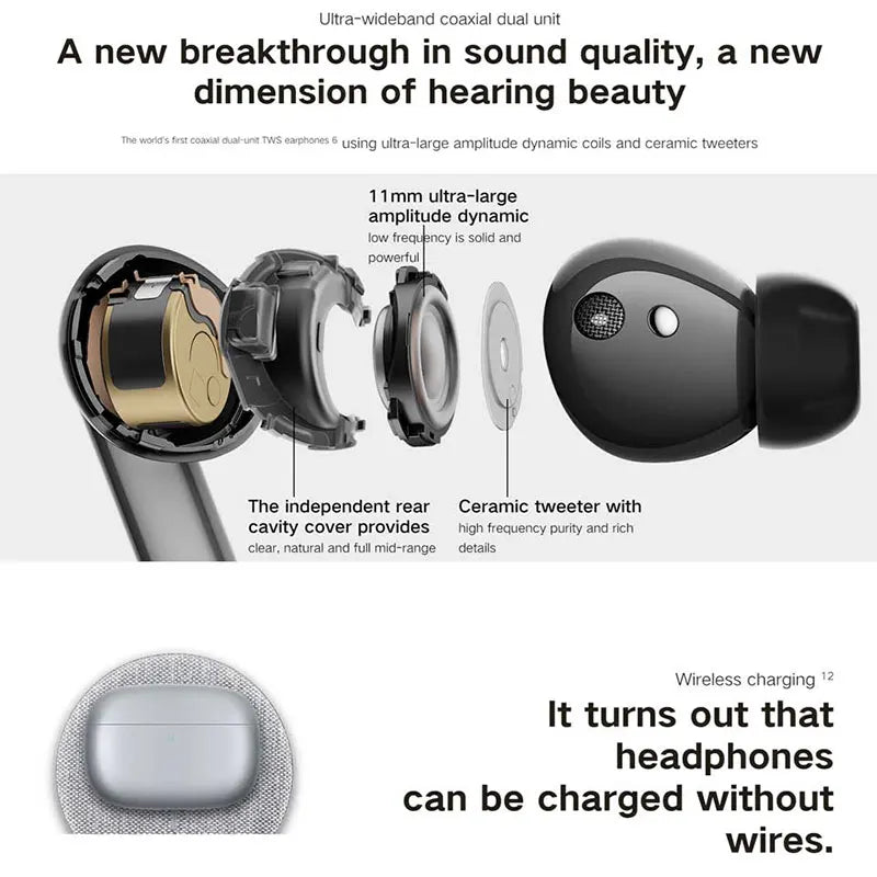Honor Earbuds 3 Pro Ultra-wideband coaxial dual unit Scene-based smart noise reduction Body temperature AI monitoring
