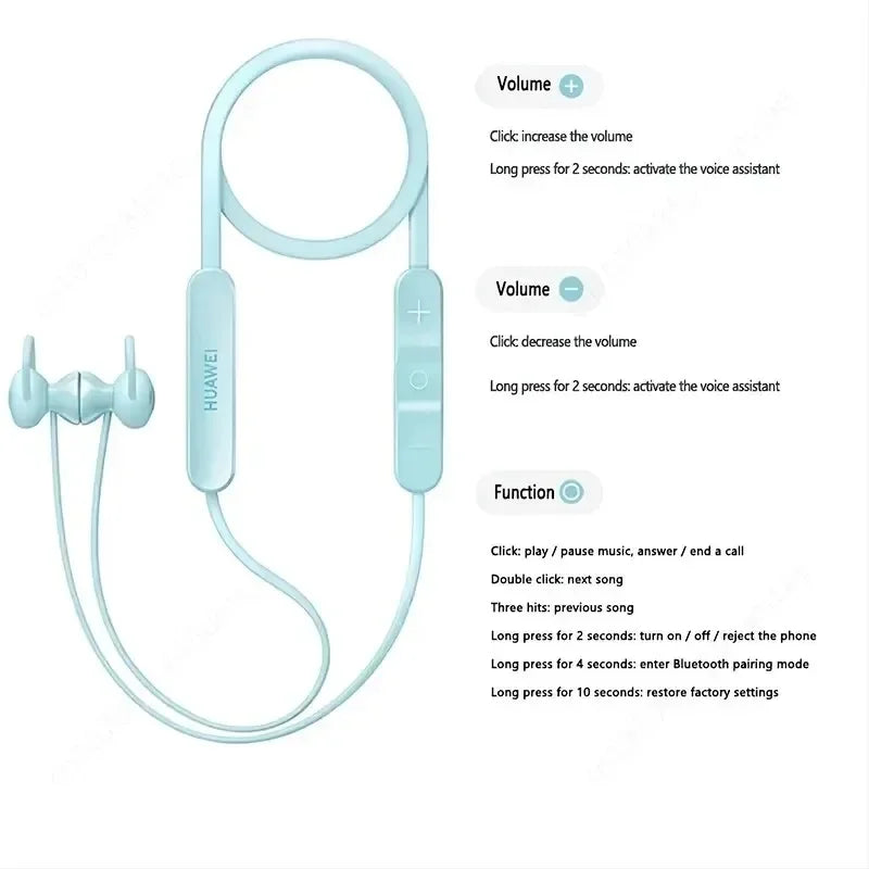 Original Huawei Freelace Lite Headphones Wireless Bluetooth 5.2 Earphones Call Noise Reduction Earbuds Sport Neckband Headset